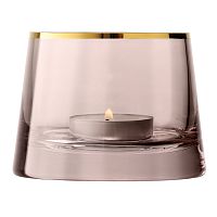 подсвечник стеклянный коричневый с золотым ободком для чайной свечи light, 6,6 см в Братске