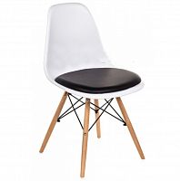 стул деревянный pc-011 белый / черный (eames style) в Братске