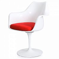 стул eero saarinen style tulip armchair красная подушка в Братске