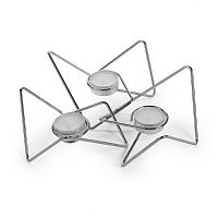набор подсвечников серебряных металлических для чайных свечей tri-angular loop, 7 см, 3 штуки в Братске