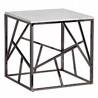 стол журнальный black chrome cube 55*55*56 см хром, белый в Братске