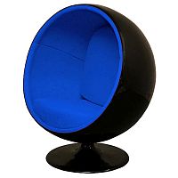 кресло eero ball chair синее с черным в Братске