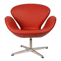 кресло arne jacobsen style swan chair красное в Братске