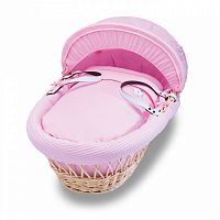 колыбель-переноска gift wicker moses basket натуральная, розовое белье в Братске