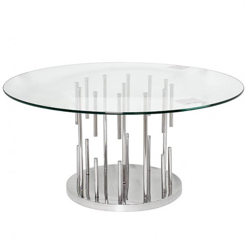 стол журнальный grozdi прозрачный, хром в Братске