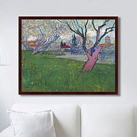 картина: view of arles with trees in blossom, 1889г. в Братске